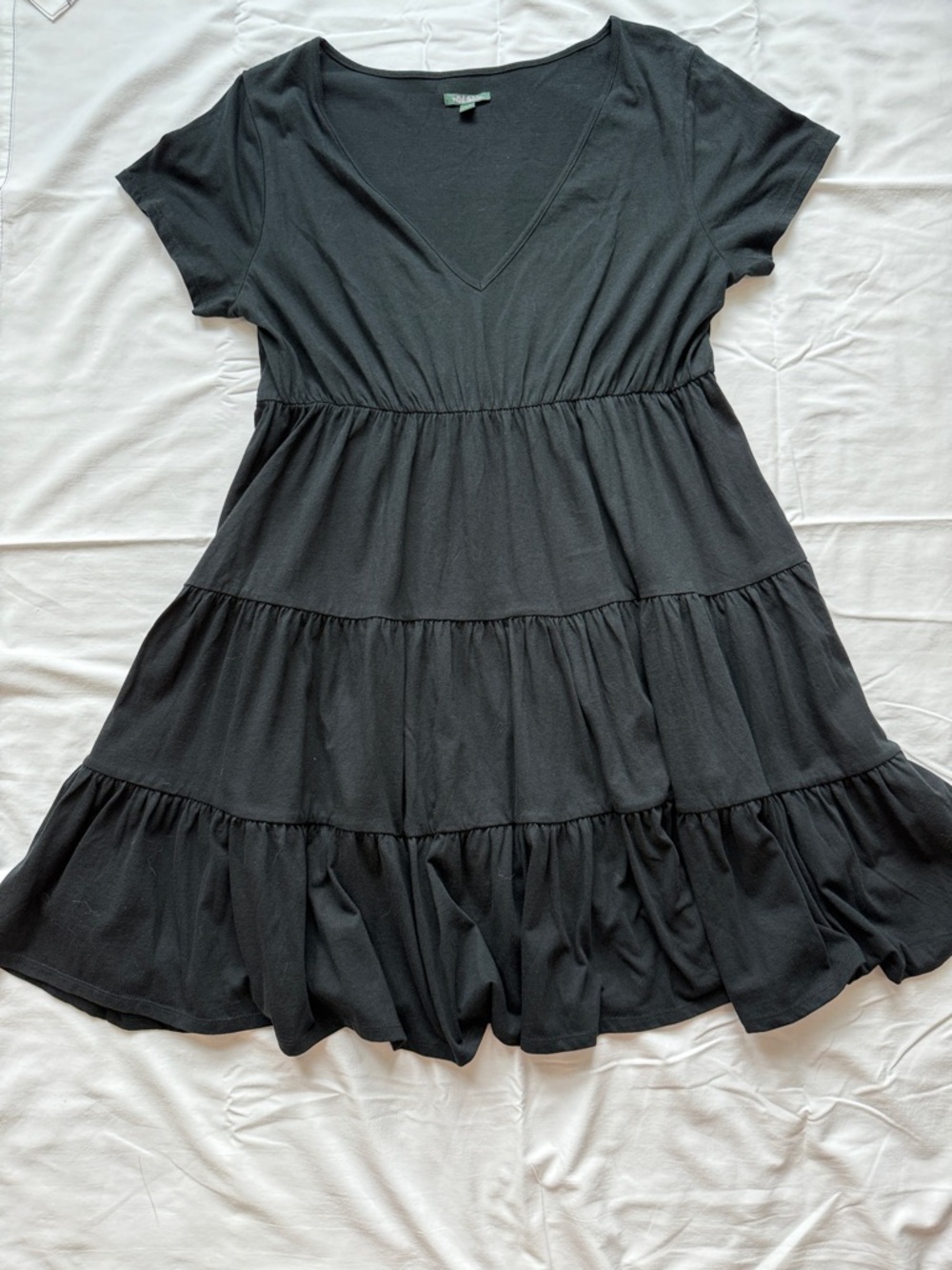 Target Wild Fable Women's Tiered V-Neck Black Dress
